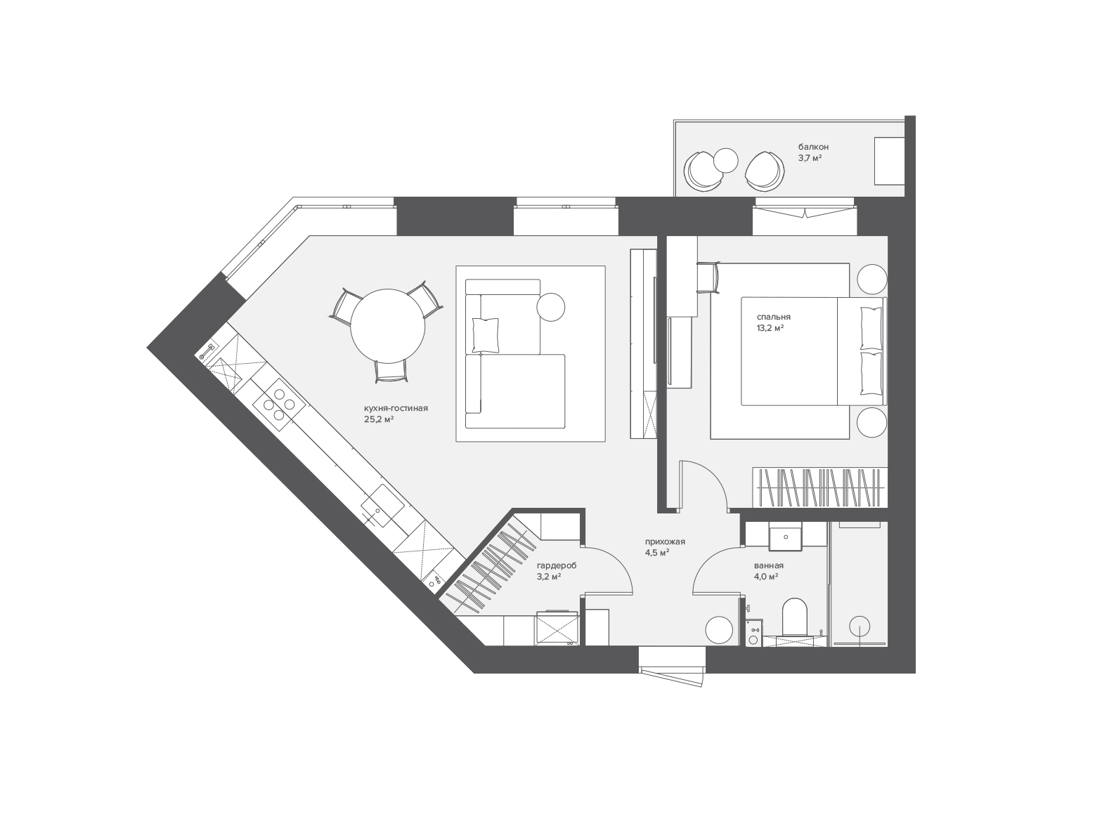 Дизайн интерьера квартиры в ЖК Арт Хауз